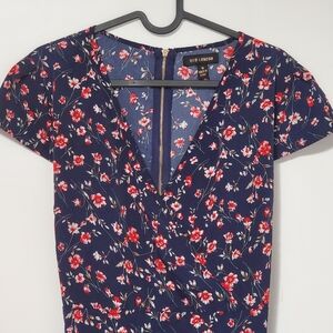 QED London Women's Navy Floral Dress Size 16